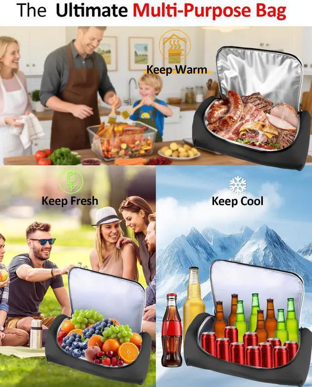 Alt view image 3 of 7 - 21 Inch Insulated BBQ Meat Resting Blanket, Heavy-Duty Wide Mouth Thermal Bag, Moisture & Heat Retention Pouch for Brisket/Steak, Smoker Camping Picnic Kitchen Accessories, Gift for Men Dad Husband