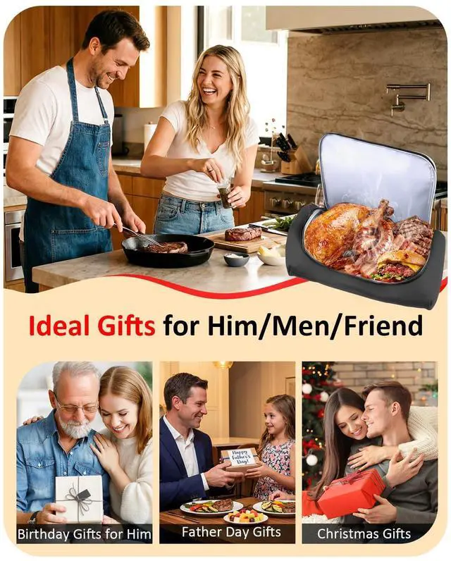 Alt view image 7 of 7 - 21 Inch Insulated BBQ Meat Resting Blanket, Heavy-Duty Wide Mouth Thermal Bag, Moisture & Heat Retention Pouch for Brisket/Steak, Smoker Camping Picnic Kitchen Accessories, Gift for Men Dad Husband