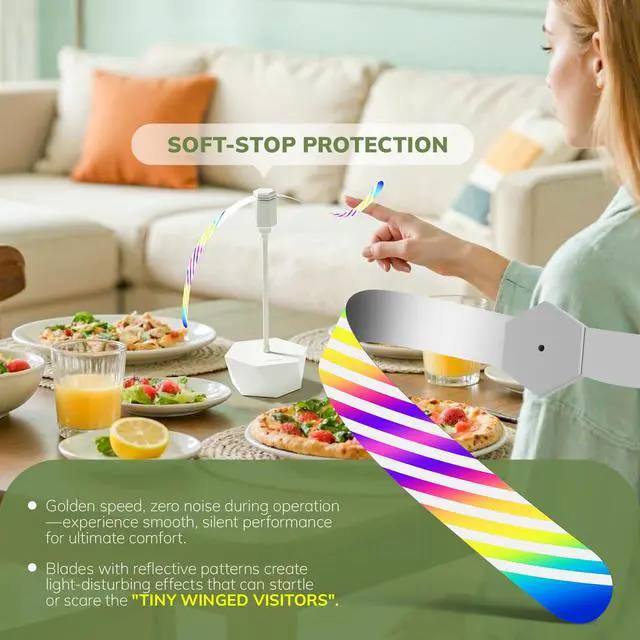 Alt view image 3 of 7 - Portable Battery Powered Fly Fans for Tables Up to 15 Hours Working Time, 4-Pack Indoor Outdoor Food Fan with Flexible Goose-Neck Blades for Home Restaurant Party Picnic Patio BBQ, Beige