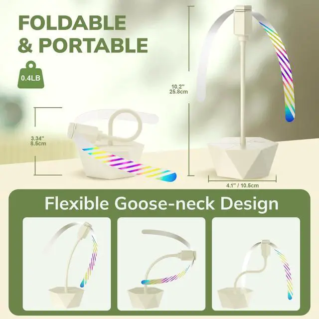 Alt view image 4 of 7 - Portable Battery Powered Fly Fans for Tables Up to 15 Hours Working Time, 4-Pack Indoor Outdoor Food Fan with Flexible Goose-Neck Blades for Home Restaurant Party Picnic Patio BBQ, Beige