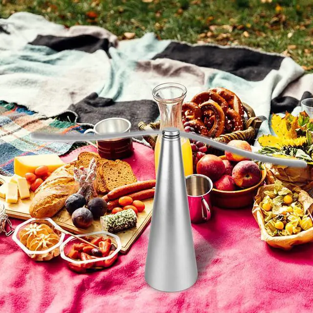 Alt view image 6 of 7 - 3PCS Fly Fan for Outdoor Table Picnic Fly Fan and Food Fan Indoor Outdoor Meal for Party,Silver