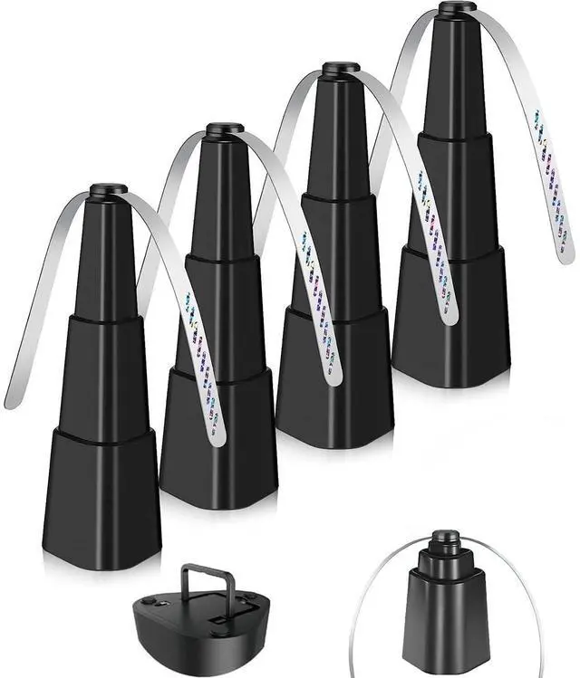 Main image of 4 Pack Fly Fans for Tables Fly Repellent Fan Outdoor Indoor Keep Flies Away Table Top Fly Fan Fly Fan for Outdoor Table with Holographic Blades for Picnic Patio Home, black