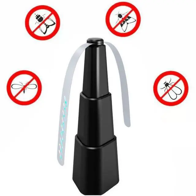 Alt view image 3 of 7 - 4 Pack Fly Fans for Tables Fly Repellent Fan Outdoor Indoor Keep Flies Away Table Top Fly Fan Fly Fan for Outdoor Table with Holographic Blades for Picnic Patio Home, black