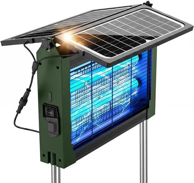 Main image of Upgraded Solar Bug Zapper Outdoor with Dual Panels, 4500V Cordless Rechargeable Fly Insect Killer Waterproof Electric Mosquitoes Zapper for Patio Garden Backyard RV Camping Pond
