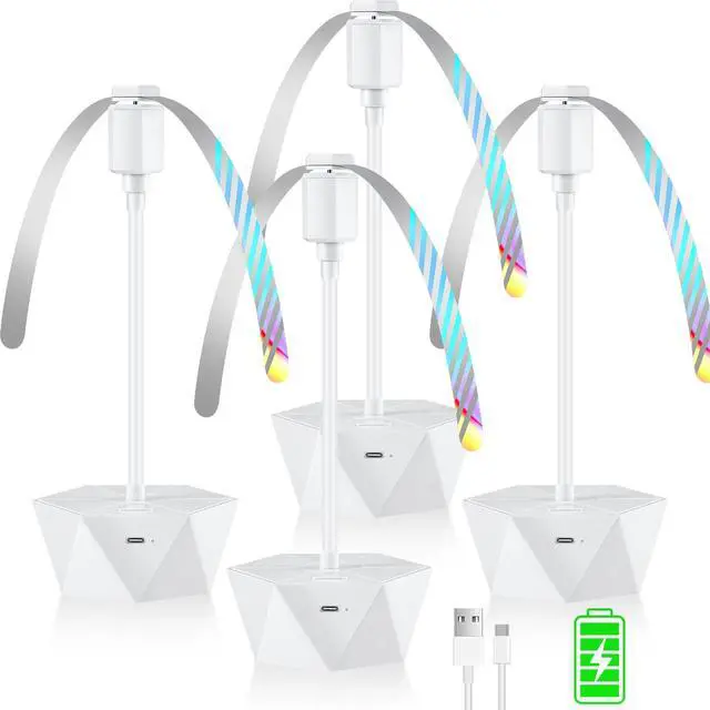 Main image of Fly Fans for Tables Rechargeable, Table Top Fly Spinner to Keep Flies Away from Food, Portable Fly Repellent Fan with Soft Stop Blades for Outdoor, Picnic, Patio & BBQ (White, 4Pack)