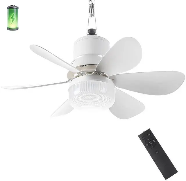Main image of Portable Canopy Tent Fan, 18" Wireless Battery Operated Ceiling Fan Light with Remote for Outdoor Gazebo Patio Camping RV