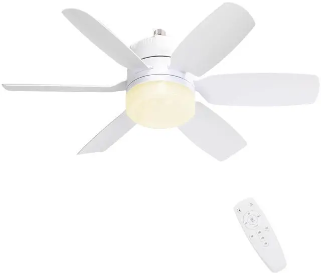 Main image of 20.5'' Socket Ceiling Fan Light, 5 Fan Speeds with 3 Colors Adjustable Light, 8 Hours Timer (White)