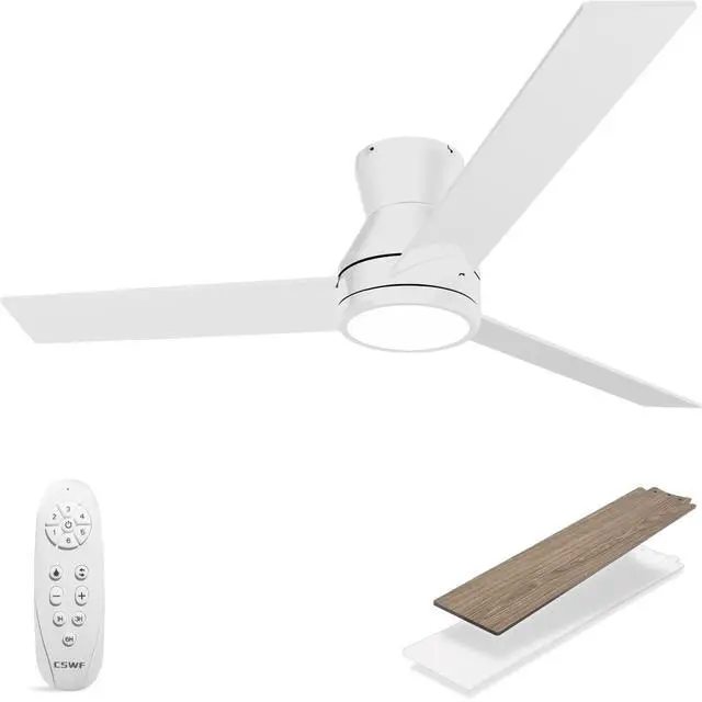 Main image of Ceiling Fans with Lights Remote Control - Flush Mount Dimmable 3000K-6500K LED 6 Speed with Quiet DC Motor for Bedroom, Living Room and Outdoor Patio