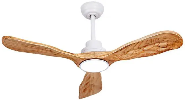 Alt view image 7 of 7 - Ceiling Fans with Lights and Remote,42 Inch Unique Wood Ceiling Fan with Noiseless Reversible DC Motor,3 Blades,3 Downrods, for Farmhouse,Patio Living Room,Bedroom,Office,Indoor Outdoor(White+Wood)