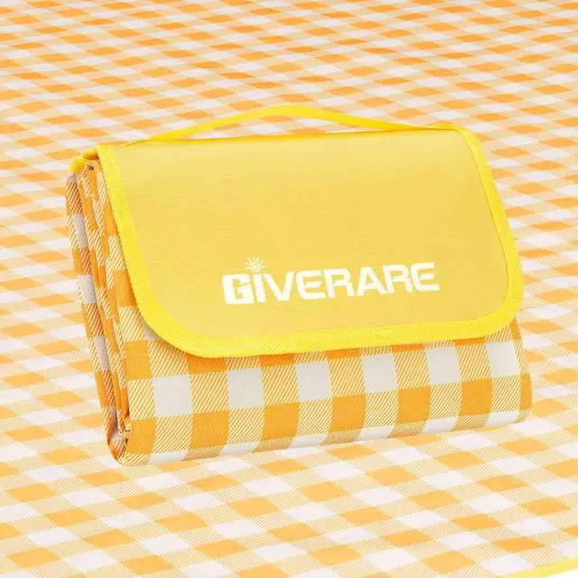Main image of Beach Blanket Extra Large, XL Sandproof Waterproof Outdoor Camping Blankets 80x60in, Sand Free Oversized Mat, Quick Drying Portable Mats for Travel, Hiking, Music Festival, Lawn-Yellow