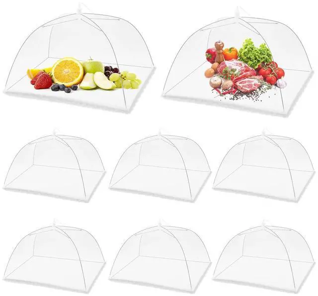 Main image of (8Pack) Pop-up Picnic Food Tent Covers, 17x17Inch Foldable Mesh Screen Food Covers for Outdoors, Reusable Food Cover Net Keep Out Flies, Mosquitoes