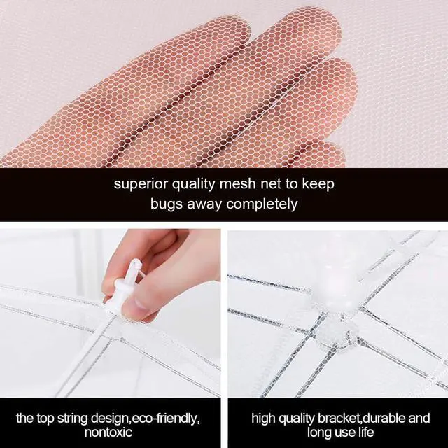 Alt view image 4 of 7 - (8Pack) Pop-up Picnic Food Tent Covers, 17x17Inch Foldable Mesh Screen Food Covers for Outdoors, Reusable Food Cover Net Keep Out Flies, Mosquitoes