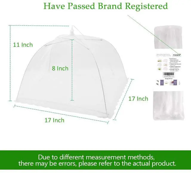 Alt view image 7 of 7 - (8Pack) Pop-up Picnic Food Tent Covers, 17x17Inch Foldable Mesh Screen Food Covers for Outdoors, Reusable Food Cover Net Keep Out Flies, Mosquitoes