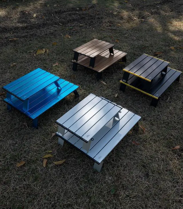 Alt view image 7 of 7 - Ultralight Compact Mini Beach Picnic Folding Alu. Table with Carry Bag, Two Size (Blue - S)