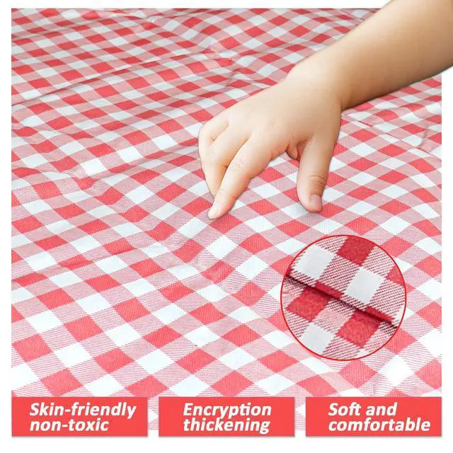 Alt view image 2 of 7 - Outdoor Picnic Blanket,Extra Large Picnic Blanket Beach Blankets, Picnic Mat Waterproof Sand Proof Foldable Portable for Outdoor Camping Hiking Travel Grass Music Festival Lawn Mats (red)