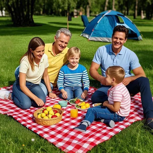 Alt view image 5 of 7 - Outdoor Picnic Blanket,Extra Large Picnic Blanket Beach Blankets, Picnic Mat Waterproof Sand Proof Foldable Portable for Outdoor Camping Hiking Travel Grass Music Festival Lawn Mats (red)