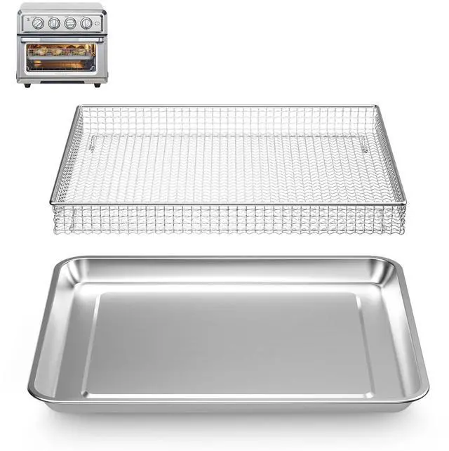 Main image of Air Fryer Tray Replacement for Cuisinart TOA-60 TOA-65 TOA-70 Toaster oven tray, 12.4"x11"Air Fryer Basket and air fryer tray pan, Dishwasher Safe