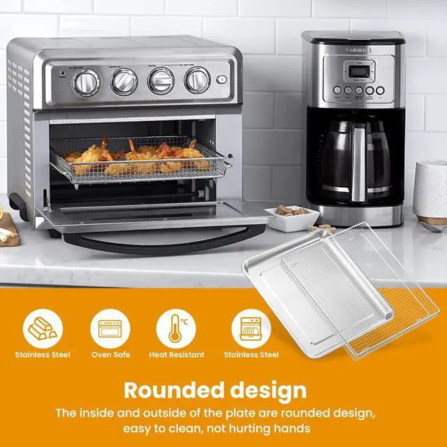 Alt view image 2 of 7 - Air Fryer Tray Replacement for Cuisinart TOA-60 TOA-65 TOA-70 Toaster oven tray, 12.4"x11"Air Fryer Basket and air fryer tray pan, Dishwasher Safe