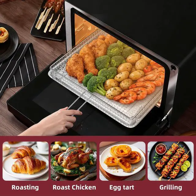 Alt view image 7 of 7 - Air Fryer Tray Replacement for Cuisinart TOA-60 TOA-65 TOA-70 Toaster oven tray, 12.4"x11"Air Fryer Basket and air fryer tray pan, Dishwasher Safe