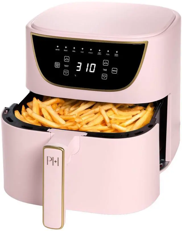 Main image of 6-Quart Air Fryer, Nonstick Basket Made Without PFAS, Touchscreen, 8-in-1 (Fry, Roast, Broil, Bake, Reheat, Keep Warm, Pizza, Dehydrate), Dishwasher Safe Basket and Crisping Tray, Pink