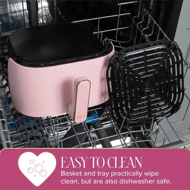Alt view image 7 of 7 - 6-Quart Air Fryer, Nonstick Basket Made Without PFAS, Touchscreen, 8-in-1 (Fry, Roast, Broil, Bake, Reheat, Keep Warm, Pizza, Dehydrate), Dishwasher Safe Basket and Crisping Tray, Pink