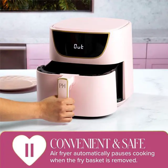 Alt view image 5 of 7 - 6-Quart Air Fryer, Nonstick Basket Made Without PFAS, Touchscreen, 8-in-1 (Fry, Roast, Broil, Bake, Reheat, Keep Warm, Pizza, Dehydrate), Dishwasher Safe Basket and Crisping Tray, Pink