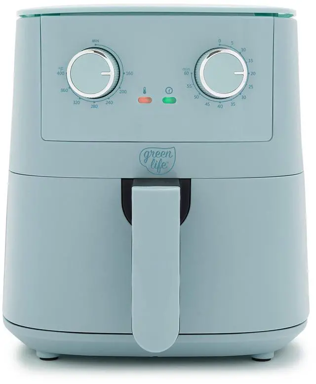 Main image of 4.5QT Air Fryer, Mechanical Dial Controls, PFAS-Free Ceramic Nonstick Drawer, Adjustable Temp & Timer, LED Indicator, Oil-Less Cooking, Dishwasher Safe, Compact Family Size, Blue