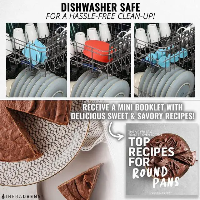 Alt view image 5 of 5 - Air Fryer Silicone Baking Set, 6.7 Cake Pan, Muffin Cups, Scraper & Cheat Sheet Non-Stick, BPA-Free Bakeware for Instant Vortex, Cosori, Ninja, Chefman & More by INFRAOVENS