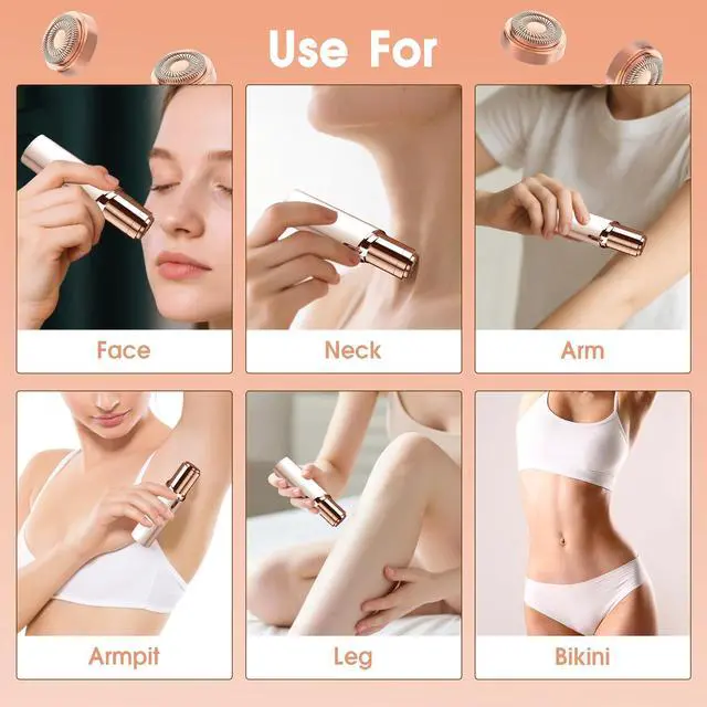 Alt view image 7 of 7 - Replacement Heads for Flawless Facial Hair Remover,Gen 2 Replacement Blades for Finishing Touch Flawless Hair Removal, 6 Count 18k Gold Heads with Storage Bag