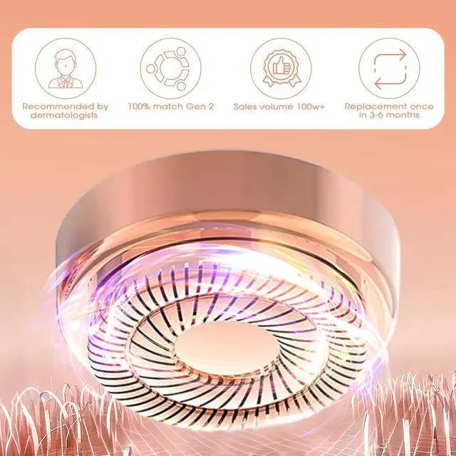 Alt view image 4 of 7 - Replacement Heads for Flawless Facial Hair Remover,Gen 2 Replacement Blades for Finishing Touch Flawless Hair Removal, 6 Count 18k Gold Heads with Storage Bag