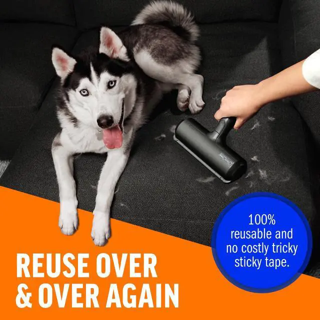 Alt view image 4 of 7 - Pet Hair Remover Original Size Reusable Lint Roller for Cat & Dog Hair on Furniture, Couch, Carpet, Car, Rugs & Bedding Portable, Eco-Friendly (Black)