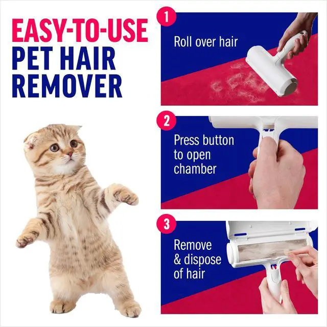 Alt view image 3 of 7 - Pet Hair Remover Original Size Reusable Lint Roller for Cat & Dog Hair on Furniture, Couch, Carpet, Car, Rugs & Bedding Portable, Eco-Friendly (White)