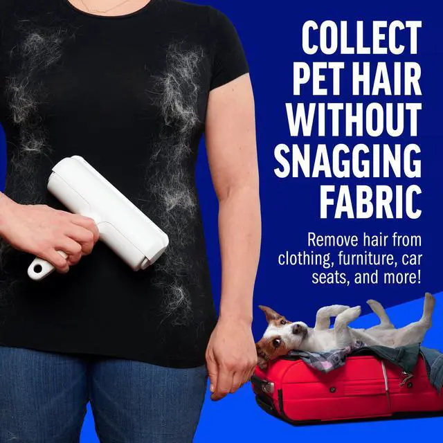 Alt view image 5 of 7 - Pet Hair Remover Original Size Reusable Lint Roller for Cat & Dog Hair on Furniture, Couch, Carpet, Car, Rugs & Bedding Portable, Eco-Friendly (White)