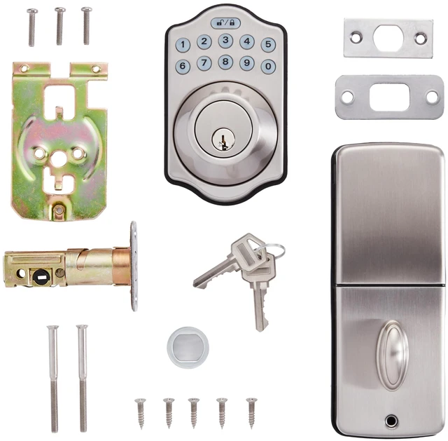 Alt view image 3 of 4 - Amazon BasicsEntry, Traditional, Satin Nickel, 1-Pack