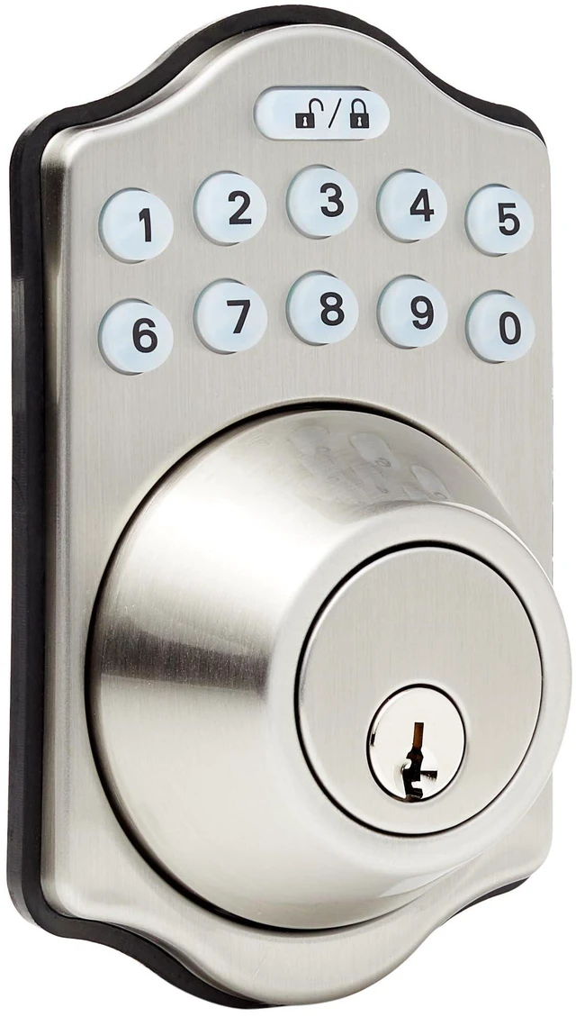 Main image of Amazon BasicsEntry, Traditional, Satin Nickel, 1-Pack