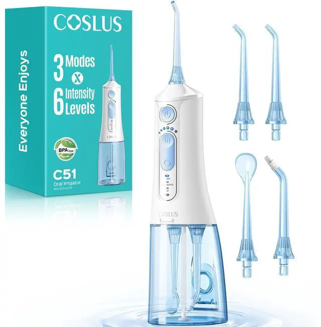 Main image of C51 Portable Water Flosser for Teeth: 3 Modes & 6 Pressure Settings with Jet Mode Water Dental Pick for Orthodontic, Braces, Sensitive Gums, Compact for Travel, for Multiple Users, ADA Accepted