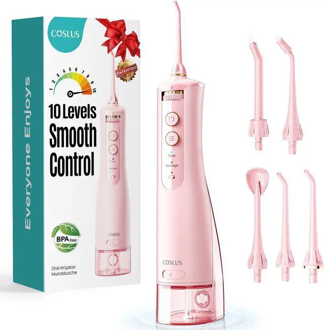 Main image of E40 Portable Water Flosser for Teeth: ADA Accepted, 10 Pressure Settings Professional Water Dental Pick for Orthodontic, Braces & Sensitive Gums - Cordless for Travel Use, for Teens, BPA-Free