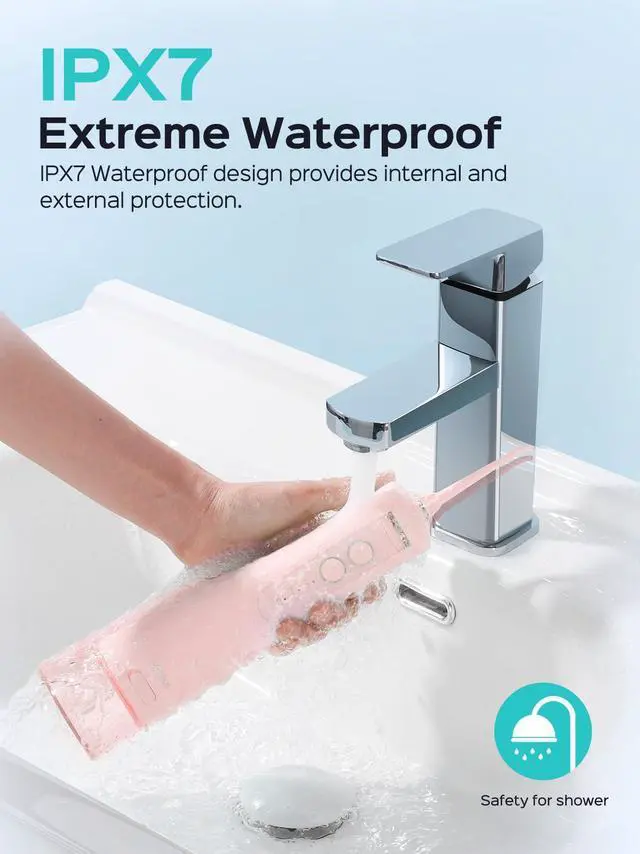 Alt view image 7 of 7 - E40 Portable Water Flosser for Teeth: ADA Accepted, 10 Pressure Settings Professional Water Dental Pick for Orthodontic, Braces & Sensitive Gums - Cordless for Travel Use, for Teens, BPA-Free