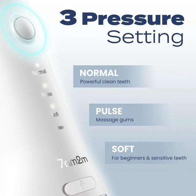 Alt view image 2 of 7 - Portable Cordless Water Flosser, Oral Irrigator with 3 Modes & 2 Tips, Fast Rechargeable, IPX7 Waterproof, Dental Water Flosser for Travel and Home Use (White)