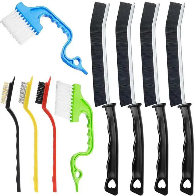 Main image of Cleaning Brush, 9 Pcs Hard Bristle Crevice Cleaning Brush Set for Kitchen Bathroom Toilet Grout Bottle Gap Window Tracks, Multifunctional Home Essentials Scrub Cleaning Tools