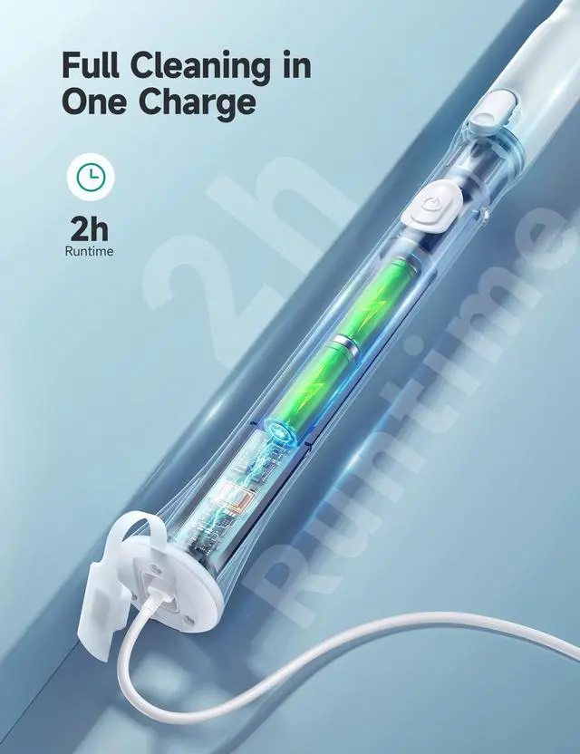 Alt view image 7 of 7 - Electric Spin Scrubber HS1, Cordless Shower Scrubber for Cleaning with 4 Replaceable Brush Heads Adjustable Extension Handle, IPX7 Waterproof Cleaning Brush for Bathroom Floor White