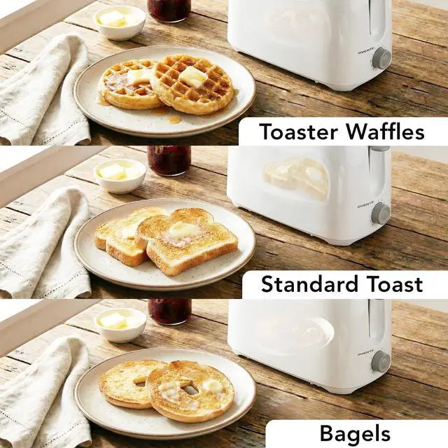 Alt view image 5 of 7 - Electric 2 Slice Toaster Machine with 6-Shade Browning Selector Setting, Compact Design and Removable Crumb Tray, 700W Power Perfect for Toasting Bread, Thin Bagels and Waffles, White TP2210WGY