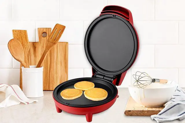 Alt view image 5 of 5 - Griddle/Mini Oven Compact Griddle 7-inch Personal Griddle/Pizza Maker Black