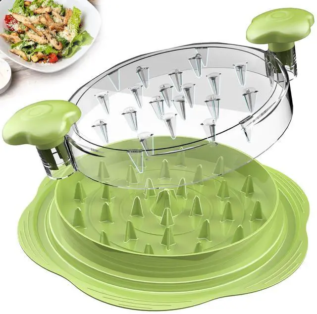 Main image of Chicken Shredder Tool Twist Large Chicken Breast Shredder with Brush&Fork, Visible Meat Shredder Machine, Anti-Slip Strip, Ergonomic Handle, BPA Free, Suitable for Pork Beef Chicken(Matcha)