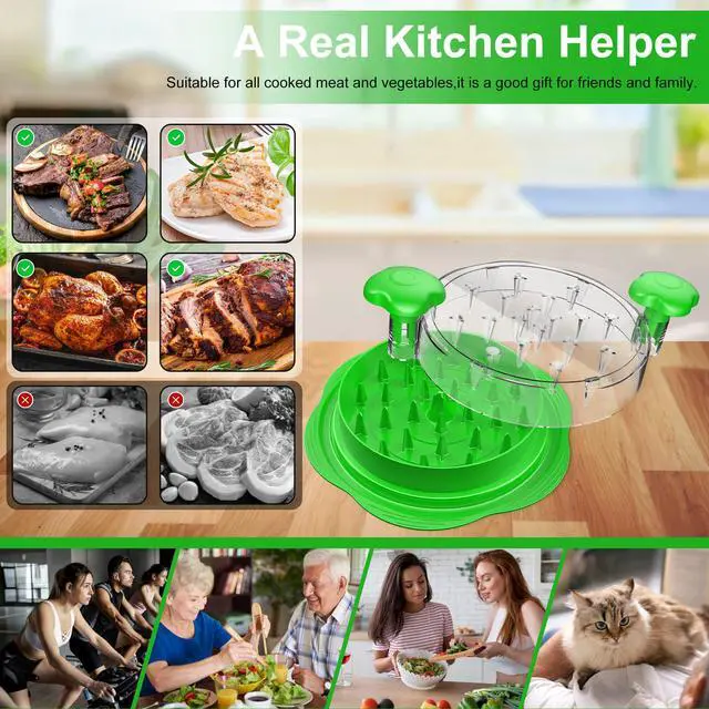 Alt view image 5 of 7 - Chicken Shredder Tool Twist Large Chicken Breast Shredder with Brush&Fork, Visible Meat Shredder Machine, Strong Anti-Slip Strip, Ergonomic Handle, BPA Free, Suitable for Pork Beef Chicken