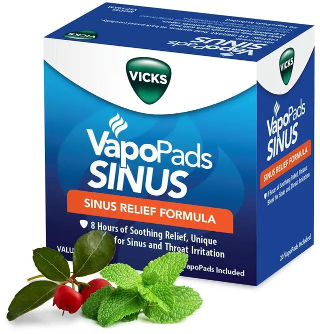 Main image of VapoPads Plus with Sinus Relief Formula - Vapor Pads Refill for Vicks Humidifiers and Steam Inhalers, Scent Pads for Congestion Relief, 20-Pack, Box Color May Vary