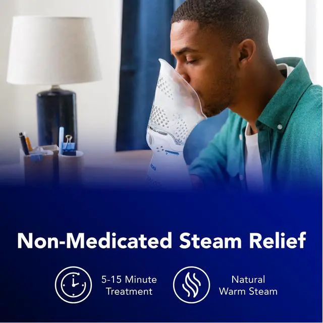 Alt view image 7 of 7 - Sinus Inhaler, Plug-in Non-Medicated Steam Inhaler for Sinus Relief, Allergies, Congestion & Colds, Vocal Steamer, Soothes Nasal & Throat Passages, Works with VapoPads (1 Included)