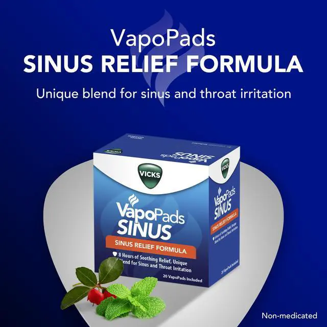 Alt view image 2 of 7 - VapoPads Plus with Sinus Relief Formula - Vapor Pads Refill for Vicks Humidifiers and Steam Inhalers, Scent Pads for Congestion Relief, 20-Pack, Box Color May Vary
