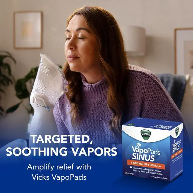 Alt view image 3 of 7 - VapoPads Plus with Sinus Relief Formula - Vapor Pads Refill for Vicks Humidifiers and Steam Inhalers, Scent Pads for Congestion Relief, 20-Pack, Box Color May Vary