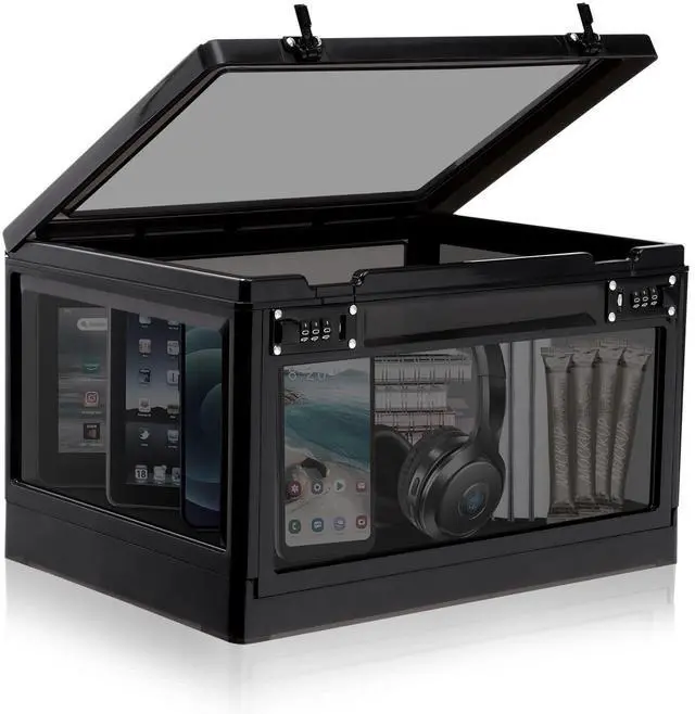 Main image of Large Lock Box for Personal Items, 24 Litre Combination Lockable Storage Box for Office Locker/School/Medicine/Snacks/Phone Jail/Electronic/Home